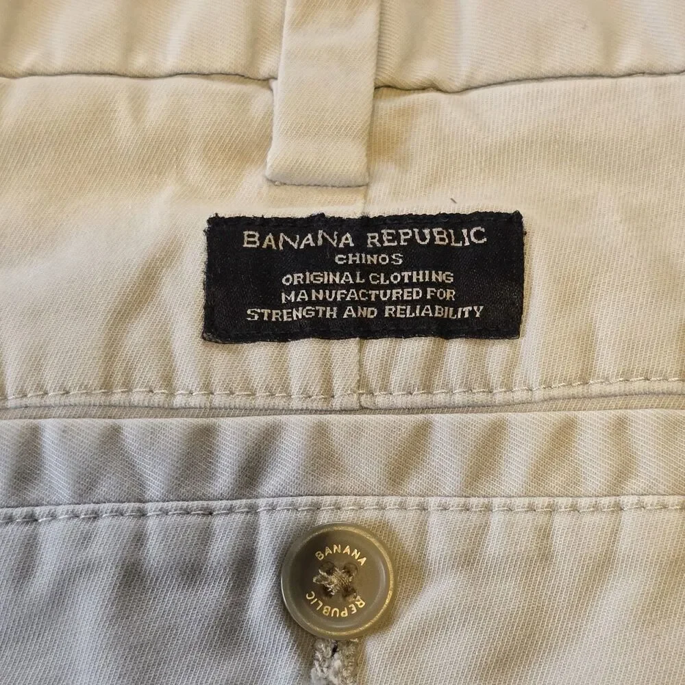 Banana Republic Emerson Chino Khaki Tan Pants 38x32 Men's